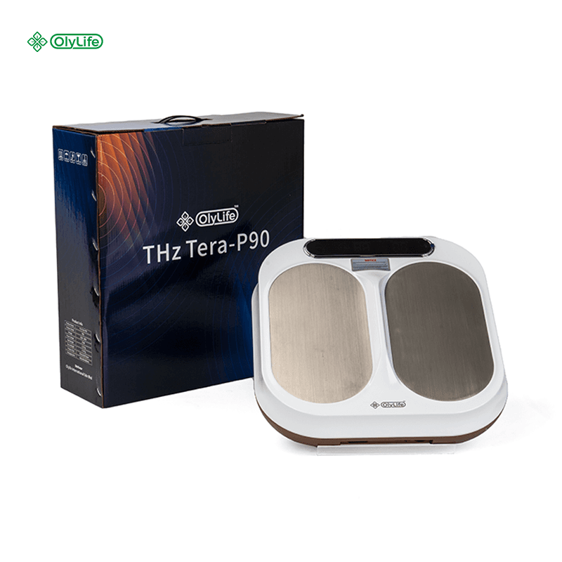 OlyLife Tera-P90 with retail box, metal foot plates, and LED panel